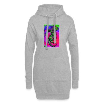 Drache - Hoodie-Kleid - Grau meliert - Vorne