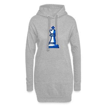 King of Chess Style Graffiti Blue Strategie - Hoodie-Kleid - Grau meliert - Vorne