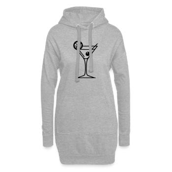 cocktail - Sweat-shirt à capuche long Femme - gris chiné - Devant