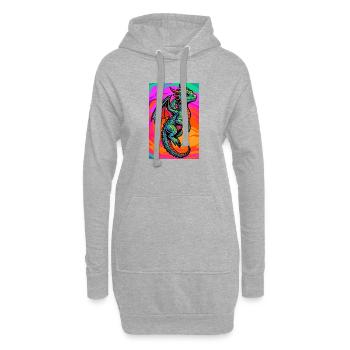 Drache - Hoodie-Kleid - Grau meliert - Vorne