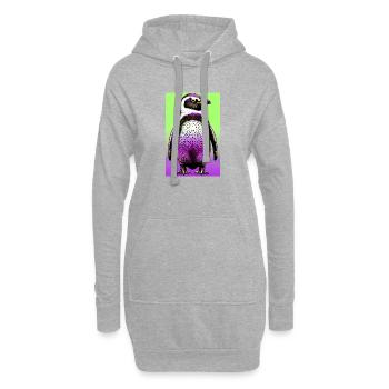 pingouin - Sweat-shirt à capuche long Femme - gris chiné - Devant