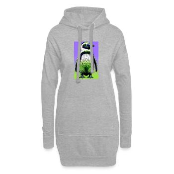 pingouin - Sweat-shirt à capuche long Femme - gris chiné - Devant