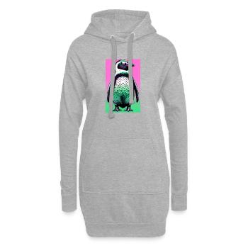 pingouin - Sweat-shirt à capuche long Femme - gris chiné - Devant