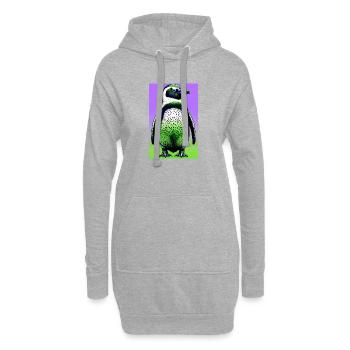 pingouin - Sweat-shirt à capuche long Femme - gris chiné - Devant