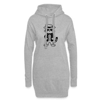 Cat Mafia - Sweat-shirt à capuche long Femme - gris chiné - Devant