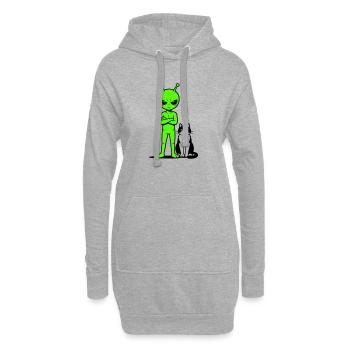 Humour comique extraterrestre - Sweat-shirt à capuche long Femme - gris chiné - Devant