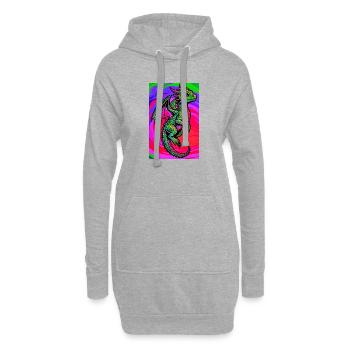 dragon - Sweat-shirt à capuche long Femme - gris chiné - Devant