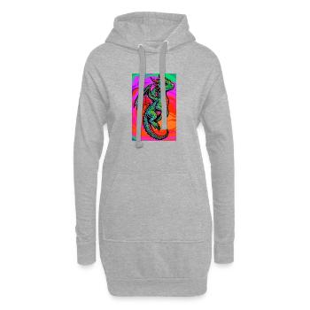 dragon - Sweat-shirt à capuche long Femme - gris chiné - Devant