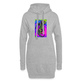 Drache - Hoodie-Kleid - Grau meliert - Vorne