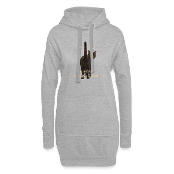 Tant pis, pas de chance, chat - Sweat-shirt à capuche long Femme - gris chiné - Devant