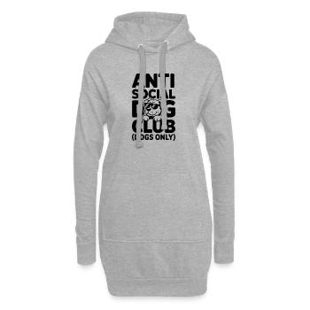Club antisocial des chiens - Sweat-shirt à capuche long Femme - gris chiné - Devant