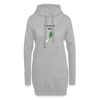 Jeu de mots : Shoot Me But Leek - Sweat-shirt à capuche long Femme - gris chiné - Devant