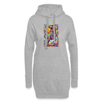 Dinosaurier - Hoodie-Kleid - Grau meliert - Vorne