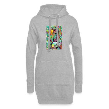 Dinosaurier - Hoodie-Kleid - Grau meliert - Vorne