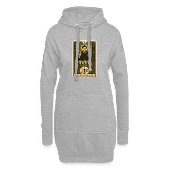 Joueur d’échecs | Tarot de stratégie - Sweat-shirt à capuche long Femme - gris chiné - Devant