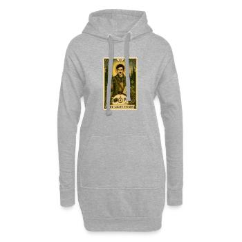 Cache-Sucher | GPS-Schatzsuche Tarot - Hoodie-Kleid - Grau meliert - Vorne