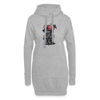 Un ami mineur avec un casque et une lampe de mineur - Sweat-shirt à capuche long Femme - gris chiné - Devant