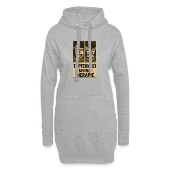 Töpfern ist Therapie - Hoodie-Kleid - Grau meliert - Vorne