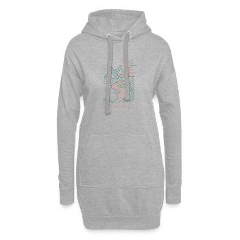Wandern – Outdoor-Abenteuer – Weniger ist Mehr - Hoodie-Kleid - Grau meliert - Vorne