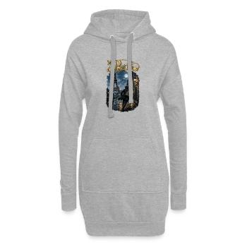 Paris bei Vollmond - Hoodie-Kleid - Grau meliert - Vorne