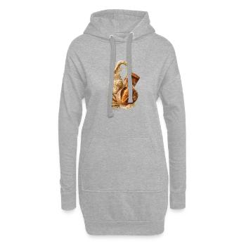 Handwerksbrot und rustikaler Sauerteig - Hoodie-Kleid - Grau meliert - Vorne