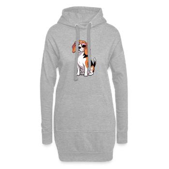 Beagle Dog portant des lunettes de soleil - Sweat-shirt à capuche long Femme - gris chiné - Devant