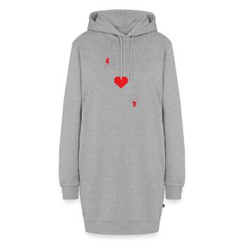 Ass Karte Herz Glück Liebe Geschenk Freude - Hoodie-Kleid - Grau meliert - Vorne