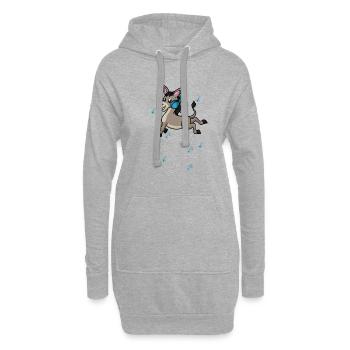 Esel und Musiknoten Notenschlüssel Musiker Klavier - Hoodie-Kleid - Grau meliert - Vorne