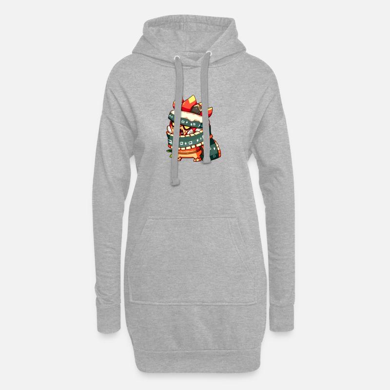Comic Figur - Hoodie-Kleid - Grau meliert