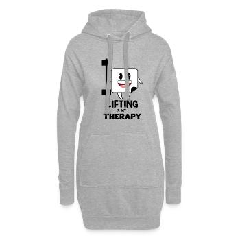 Le levage comme thérapie, gym, entraînement, - Sweat-shirt à capuche long Femme - gris chiné - Devant