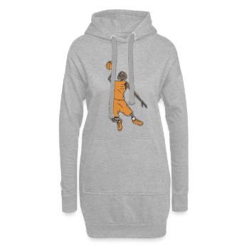 Basketballer Skelett - Hoodie-Kleid - Grau meliert - Vorne