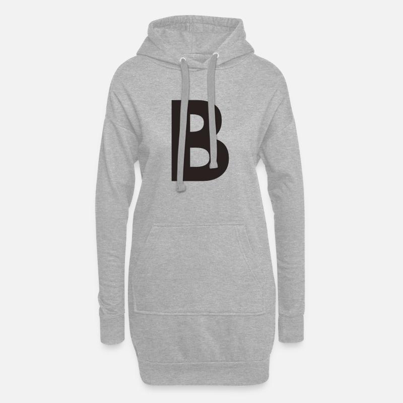 B - Hoodie-Kleid - Grau meliert