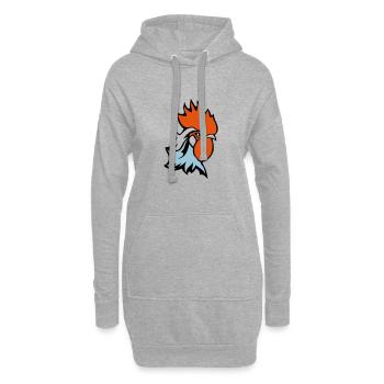 coq embleme france drapeau supporter 25 - Sweat-shirt à capuche long Femme - gris chiné - Devant