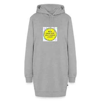 Love yourself more - Hoodie Dress - heather grey - Front