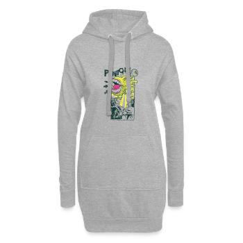 Panic Panic Monster Gift Idée de cadeau - Sweat-shirt à capuche long Femme - gris chiné - Devant