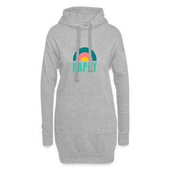 HAPPY. HAPPINESS. FREEDOM. POSITIVE. POSITIF - Sweat-shirt à capuche long Femme - gris chiné - Devant