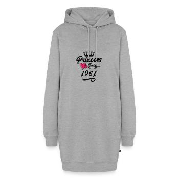 1961 Anniversaire de la princesse - Sweat-shirt à capuche long Femme - gris chiné - Devant