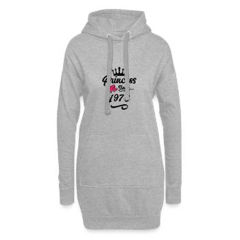 1976 Prinzessin Geburtstag - Hoodie-Kleid - Grau meliert - Vorne