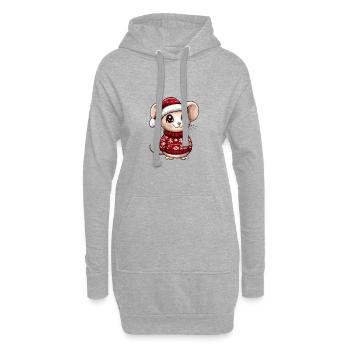 Bande dessinée de Noël souris - Sweat-shirt à capuche long Femme - gris chiné - Devant