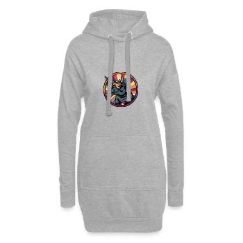 Dinosaure tricératops été - Sweat-shirt à capuche long Femme - gris chiné - Devant