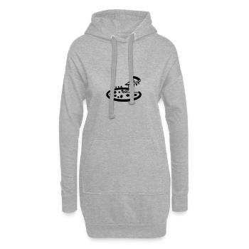 Pizza-Liebhaber - Hoodie-Kleid - Grau meliert - Vorne