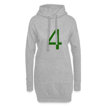 Le chiffre 4 - Sweat-shirt à capuche long Femme - gris chiné - Devant