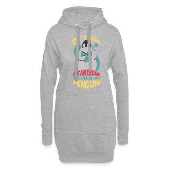 Of Course I'm Awesome I'm A Penguin - Hoodie-Kleid - Grau meliert - Vorne