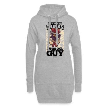 Huhn - Hoodie-Kleid - Grau meliert - Vorne
