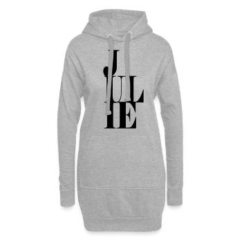 Julie Nom Prénom Police moderne Word Art - Sweat-shirt à capuche long Femme - gris chiné - Devant