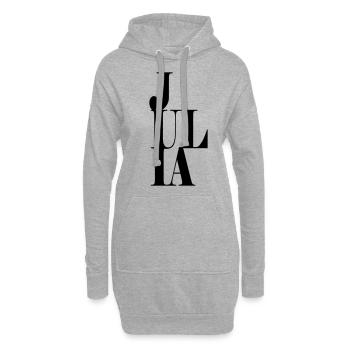 Julia Nom Prénom Police moderne Word Art - Sweat-shirt à capuche long Femme - gris chiné - Devant