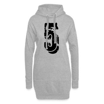 5 Number jersey - Hoodie Dress - heather grey - Front