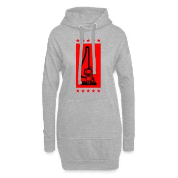 Staubsauger Symbol Cleaning - Hoodie-Kleid - Grau meliert - Vorne