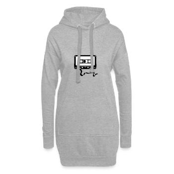 Tape Kassette Radio Musik Sound Geschenk Retro - Hoodie-Kleid - Grau meliert - Vorne