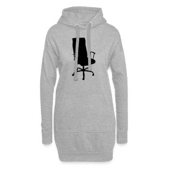 chaise de bureau - Sweat-shirt à capuche long Femme - gris chiné - Devant